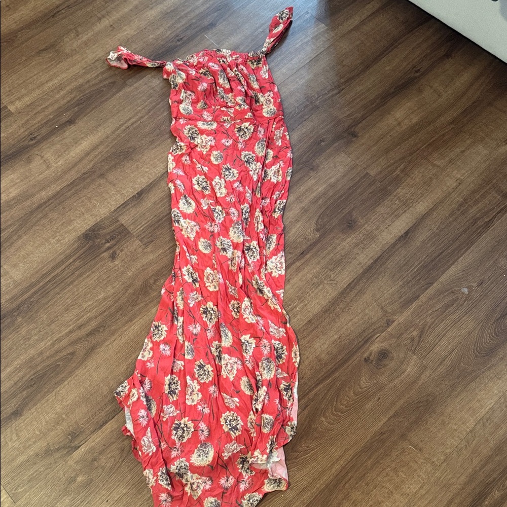 Flynn Skye Red and Pink Floral Dress size large